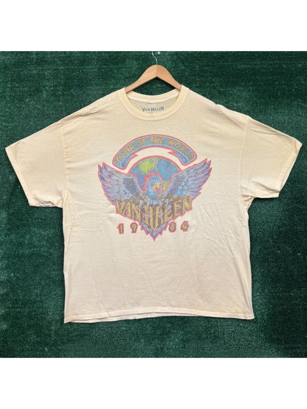 Van Halen Tour of The World 1984 Rock Band Oversized T-Shirt Size L/XL